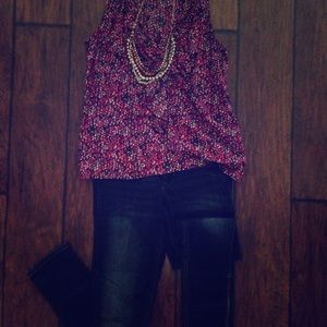 Magenta Patterned Tank