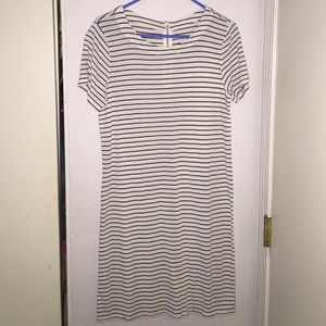 Black and white striped t-shirt dress