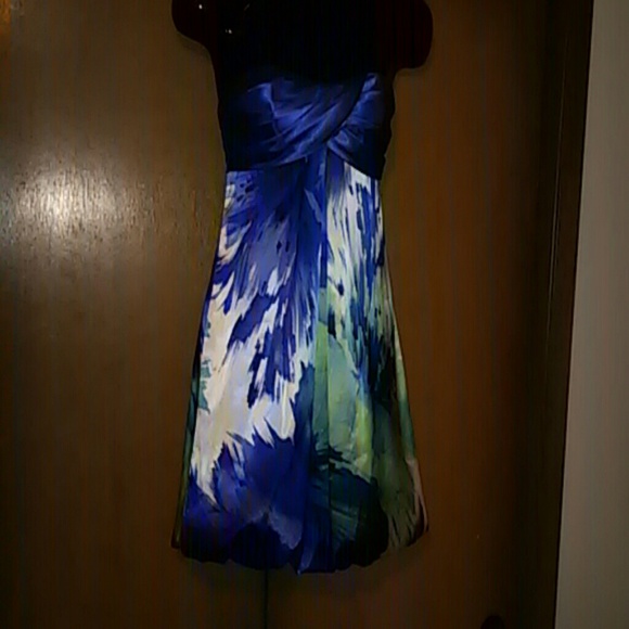 💋Ocean splashstrapless bubble dress