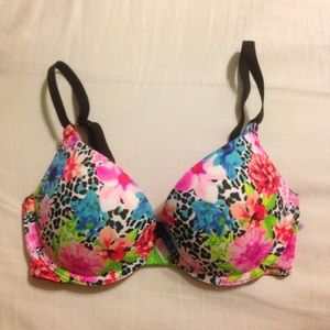 floral push up bra from pink