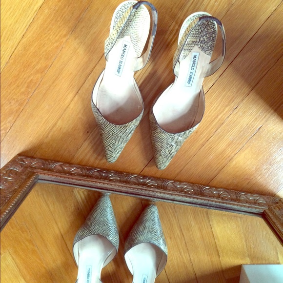 Manolo Blahnik Carolyne. Like snake python.