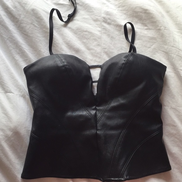 BEBE leather corset with removable straps
