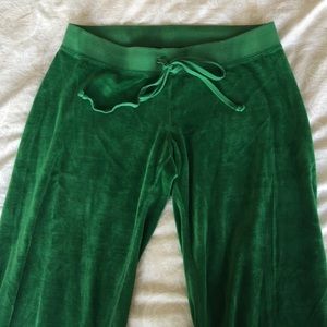 green velvet sweatpants