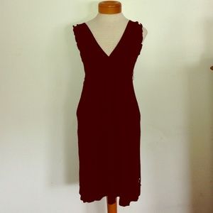 American eagle v neck ruffle trim black dress