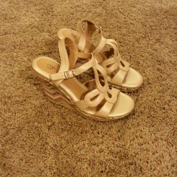Nude colored wedges
