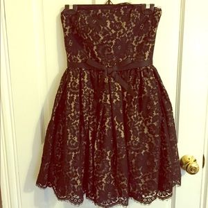 Black Lace Dress with Bow