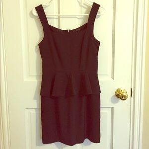 Black Peplum Dress with Straps