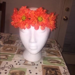 Orange flower headband