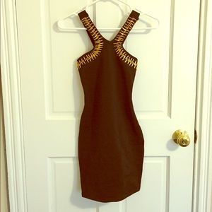 Tight, Minim Bandage Dress with Embellished Straps