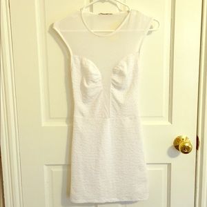 Sexy, White, Mesh Mini Dress