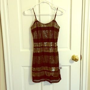 Black and Gold, Mini Sequined Dress