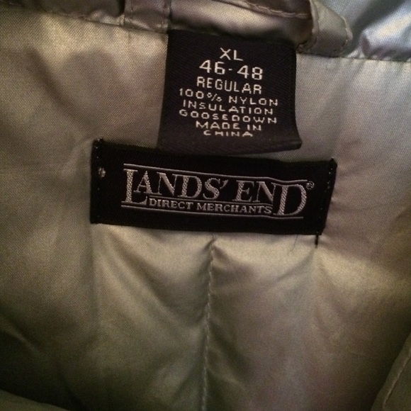 Lands' End Jackets & Coats Lands End Silver Metallic Puffer Vest
