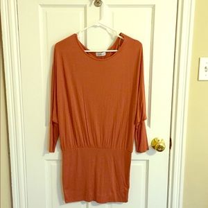 Burnt Orange, Long Sleeved Dress