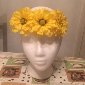 Yellow flower headband