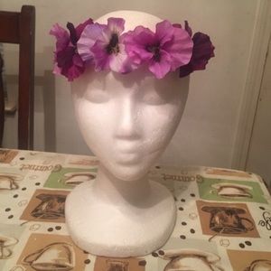 Purple flower headband