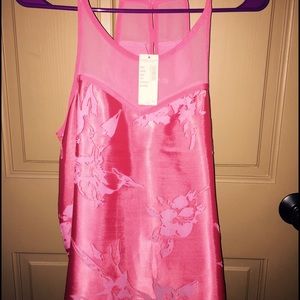 Coral/pinkish sheer/satin