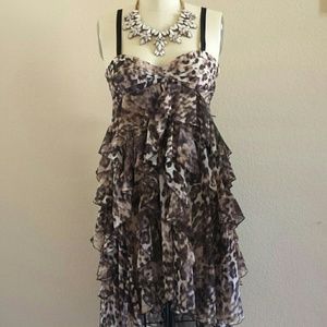 Leopard Print Ruffled Dress