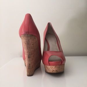 Salmon Nine West Cork Wedges