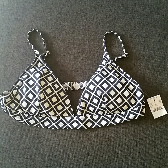 New J crew navy & white swim top
