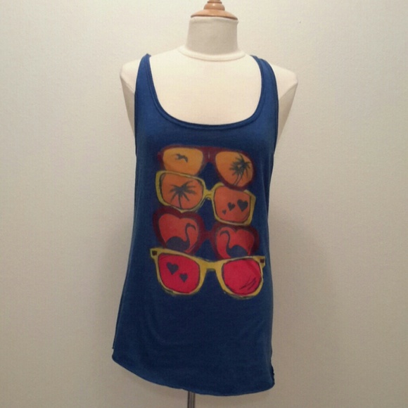 Cute Sunglass Tank/Swim Cover Up w/Tie Back
