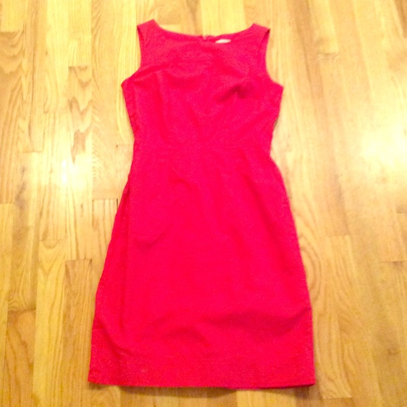 Pink Banana Republic dress.