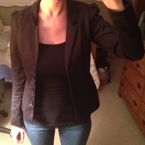 Black blazer with leopard lining