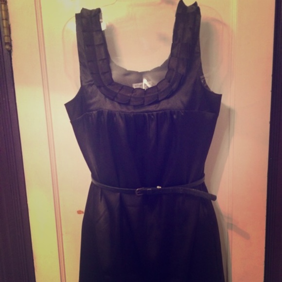 Black silk shift dress