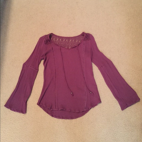 Maroon Flare Sleeved Shirt