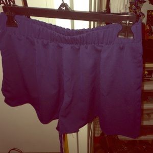 Navy high-waisted shorts