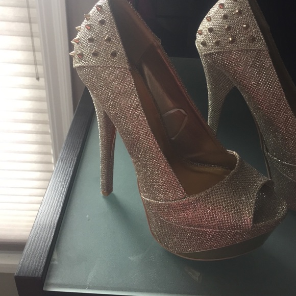 Gold studded heels