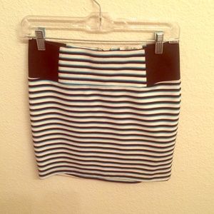 Tight High Waisted Striped Skirt (Size:Medium)