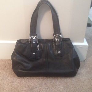 Coach Black Leather Shoulder Bag