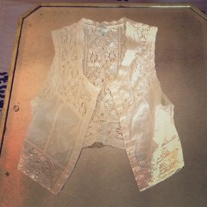 Club Monaco cotton and crochet vest