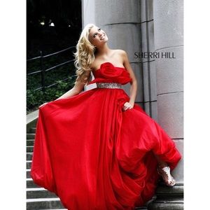 Sherri Hill Red Rose Dress