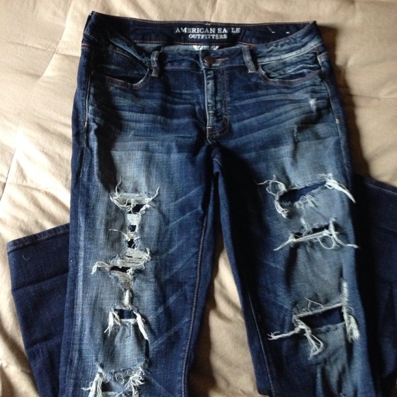 AE distressed skinny jeans