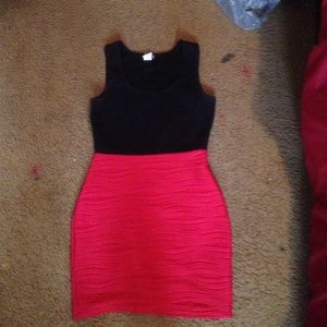 A red and black dress