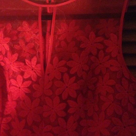 Maggy LondonSize 8 red mesh sheath cocktail dress - Picture 3 of 4