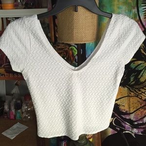 hollister white crop top