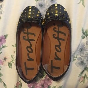 Studded black flats