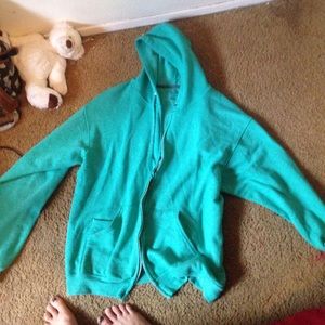 Turquoise zip up jacket