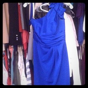 Evening one-shoulder dress