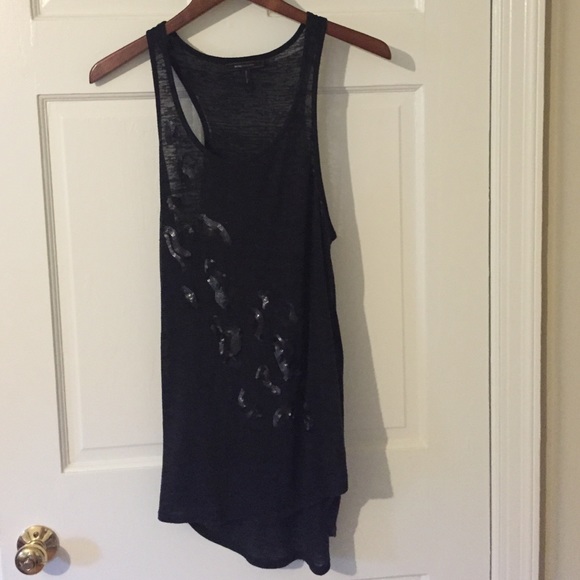 BCBG Maxazria black sheer dress.