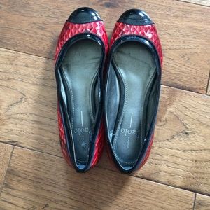 Linea paolo black and red flats
