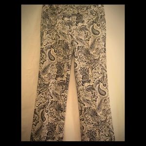 J. Crew navy & white paisley pants