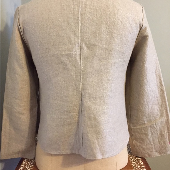 Vintage Anthropologie Elevenses Crop Linen Jacket - Picture 2 of 4