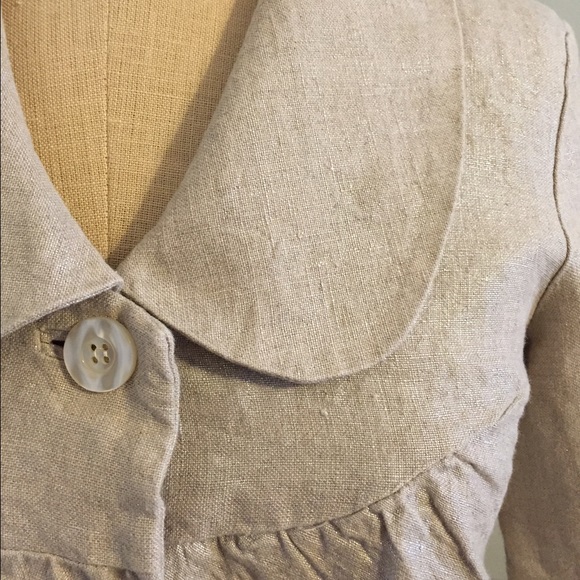 Vintage Anthropologie Elevenses Crop Linen Jacket - Picture 4 of 4