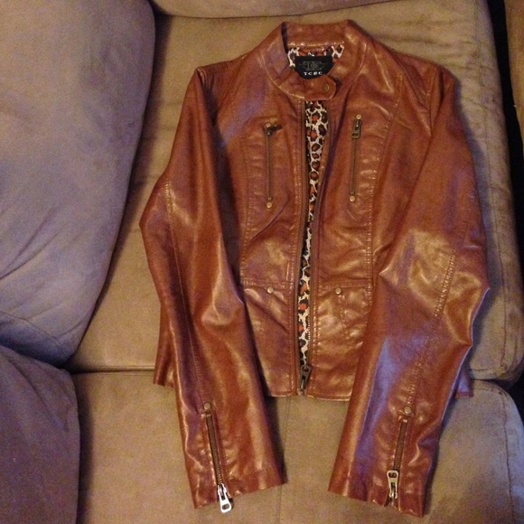 Faux leather jacket, tan
