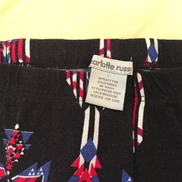 Charlotte Russe Red white and blue Aztec leggings - Picture 2 of 3