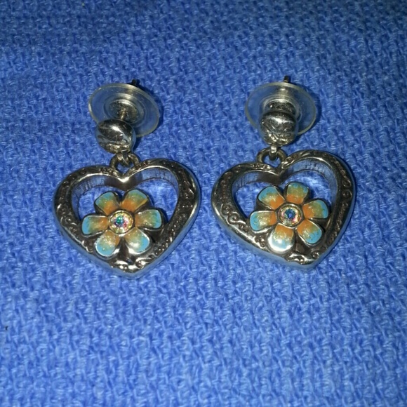 Brighton Orchard post earrings with hanging heart