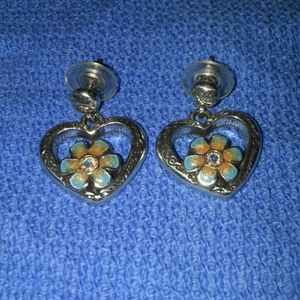Brighton Orchard post earrings with hanging heart